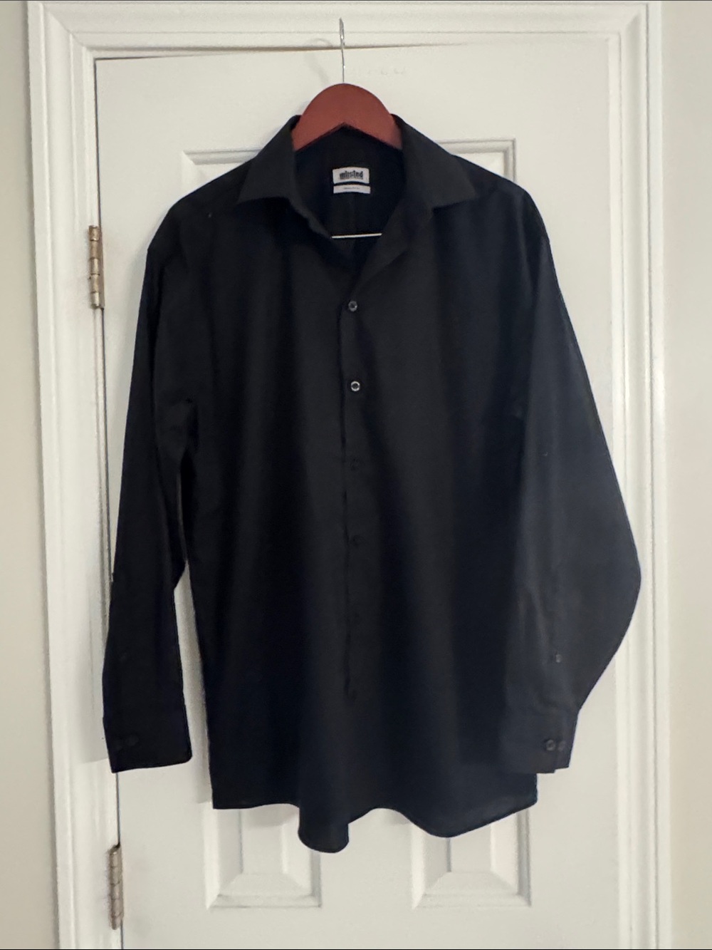 Unlisted Men's Black Long-Sleeve Dress Shirt - Spread Collar